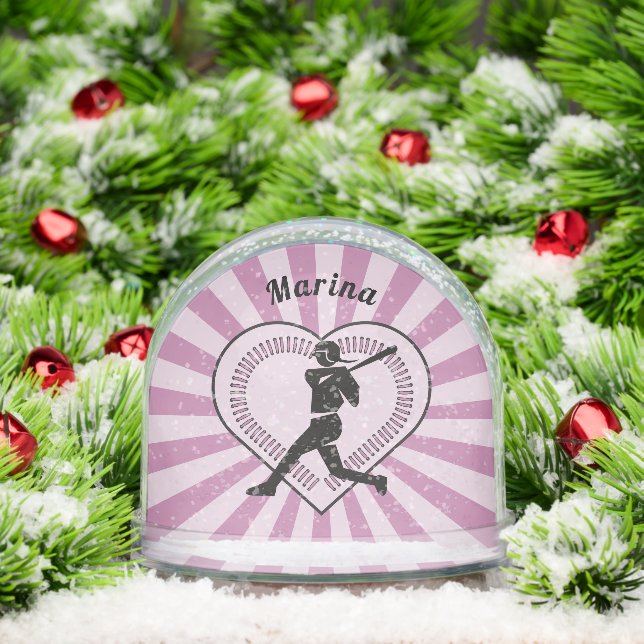 Pink Softball Girl Personalized Christmas (Navidad)