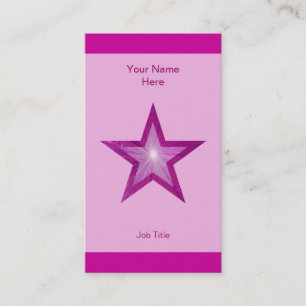 Pink Star tarjeta de visita de banda rosa vertical