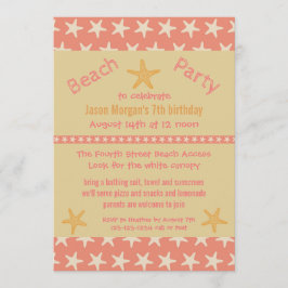 Pink Starfish Beach - Invitación a la fiesta de cu
