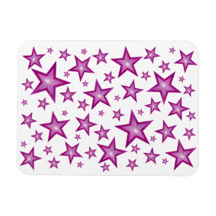 Pink Stars blanco imán flexible