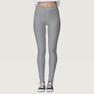 Pink Steel palabra gris leggings cintura frontal