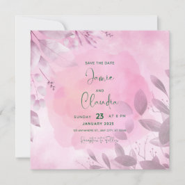 Pink suave Guardar la tarjeta de fecha