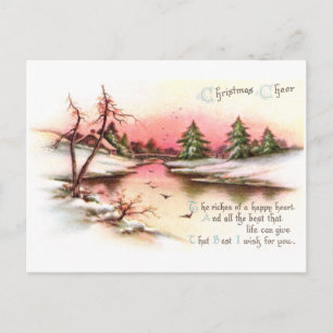 Pink Sunset Winscape Vintage Navidad