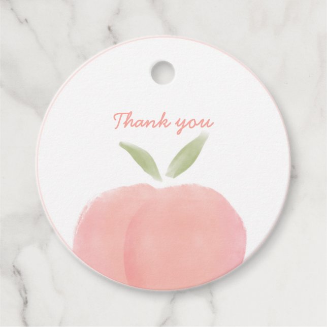 Pink Sweet Little Peach Round Favorito Etiqueta (Anverso)