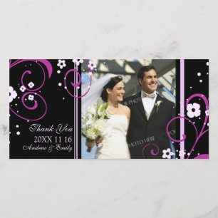 Pink Swirl Gracias A Las Tarjetas De Foto Boda