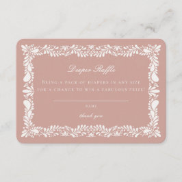 Pink Talavera Tile Diaper Raffle Invitación Insert