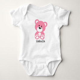 Pink Teddy Bear Baby Jersey Bodysuit