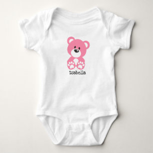 Pink Teddy Bear Baby Jersey Bodysuit