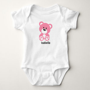 Pink Teddy Bear Baby Jersey Bodysuit