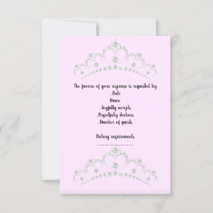 PINK TIARA PRINCESS BIRTHDAY PARTY RSVP