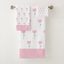 Pink Tulip Floral Minimalista Sencillo Giro Cuto