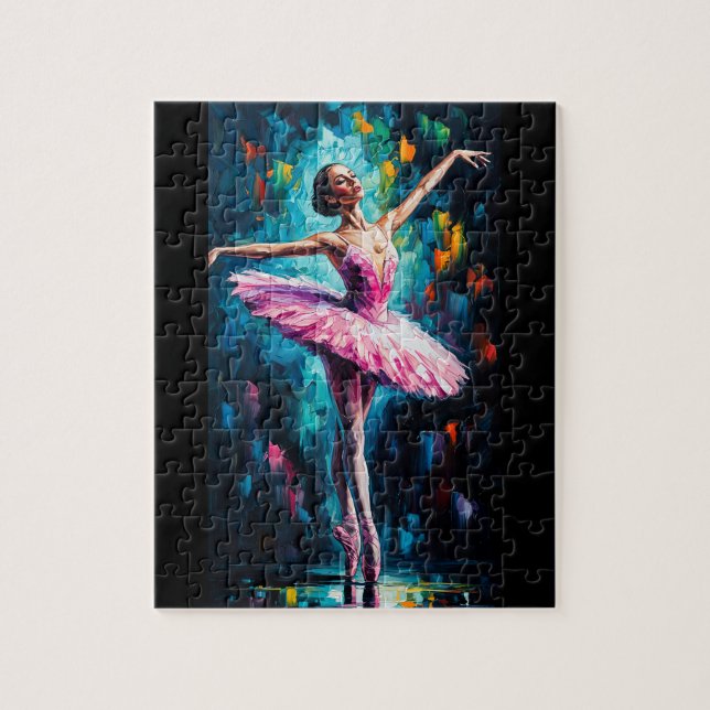 Pink Tutu Ballerina Puzzle – Colorful Dance Art on (Vertical)