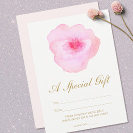 Pink Watercolor Floral Spa Certificado de regalo d