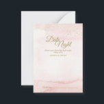 Pink Watercolor Gold Tipo Tarjeta de aviso nocturn<br><div class="desc">Las tarjetas de consejo nocturno de boda de color dorado rosado presentan un diseño elegante pero minimalista y versátil. Los tonos de coral, melocotón, rubor, malva y rosa polvoriento de la acuarela rosa pintada aluden a la puesta de sol o a la puesta de sol, adornados con un purpurina oro...</div>