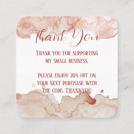 Pink Watercolor Tarjeta de agradecimiento