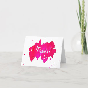 Pink Watercolor Tarjeta de agradecimiento