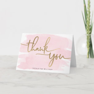 Pink Watercolor Tarjeta de agradecimiento