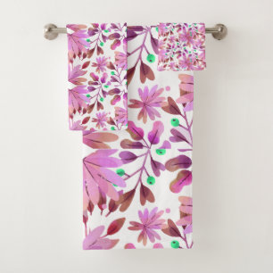 Pink watercolour winter flowers background