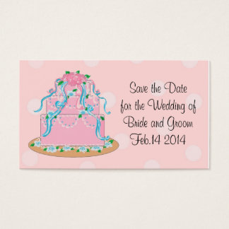 Pink Wedding Cake Save the Date