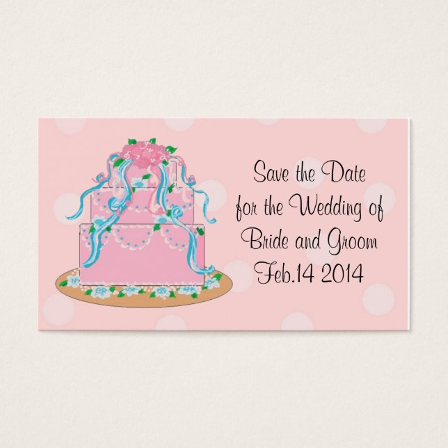 Pink Wedding Cake Save the Date (Frente)