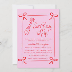 Pink Whimsical listo para atraer la invitación de 