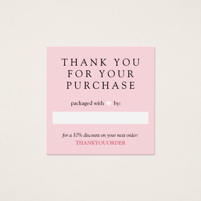 Pink White Heart Gracias Por El Orden (Anverso)