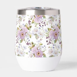 Pink White Purple Watercolor Wildflower