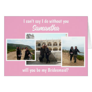 Pink Will you be my Bridesmaid Follet Card (Mi tar