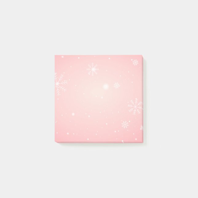 Pink Winter Snowflake Post lo nota (Anverso)