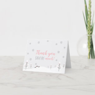 Pink Winter Wonderland - Tarjeta de nota de agrade