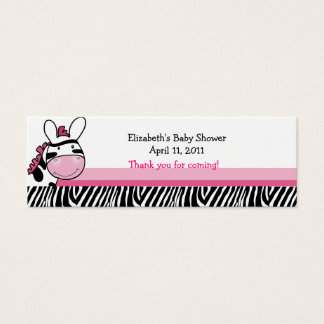 Pink Zebra Diva Stripe Shower / Etiqueta de Favor