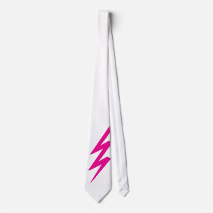 Pink Zigzag Relámpago Bolt Novedad Fiesta Corbata