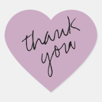 Pinkish Lilac Heart Gracias Pegatina