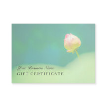 © Pinkish White Lotus Greenery Gift Certificado