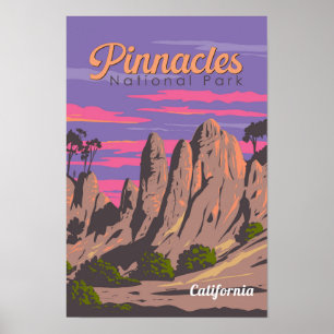 Pinnacles Parque nacional Ilustracion Viaje Arte