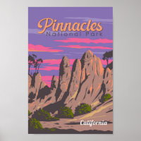 Pinnacles Parque nacional Ilustracion Viaje Arte