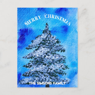 Pino acuarela Feliz Navidad Árbol de Navidad