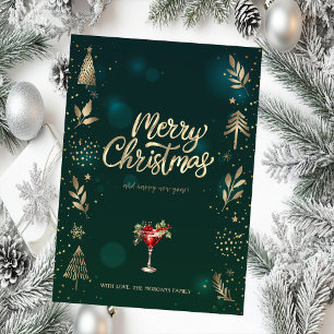 Pino de Navidad dorado, Ramas Cóctel Verde