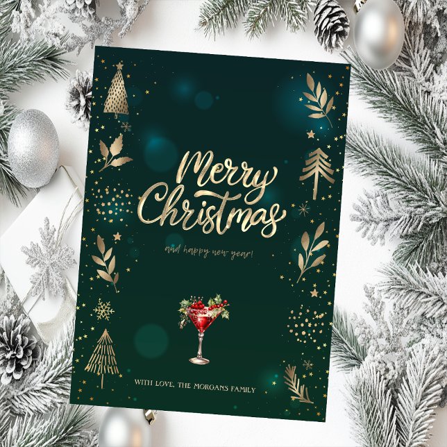 Pino de Navidad dorado, Ramas Cóctel Verde (Subido por el creador)