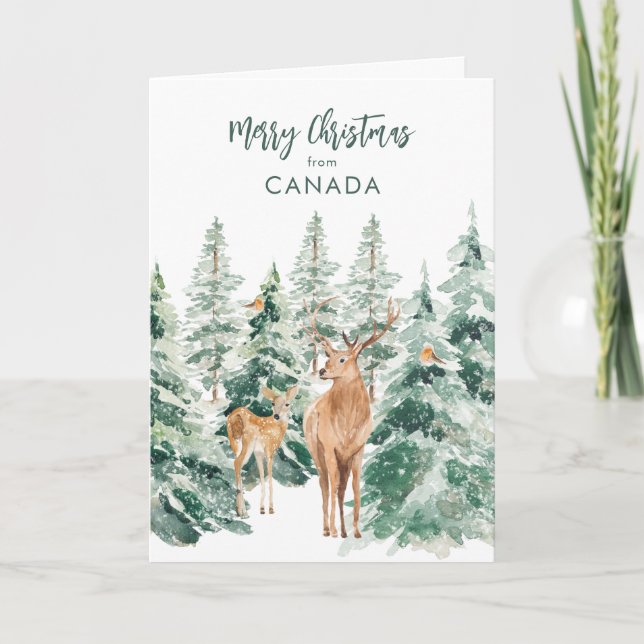 Pinos Árboles Feliz Navidad De Navidades De Canadá (Anverso)