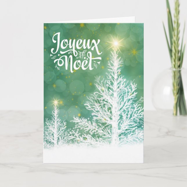 Pinos Blancos de Feliz Navidad Francés con Estrell (Anverso)