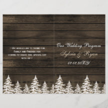 Pinos de Barnwood, programa de bodas de invierno d