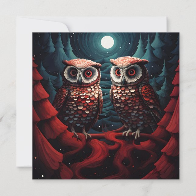 Pinos de búho y nieve (Anverso)