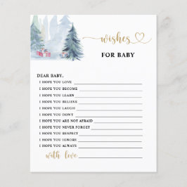 Pinos de invierno Deseos de la tarjeta de bebé