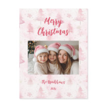 Pinos de Navidad rosados Foto postal de vacaciones