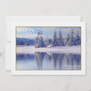 Pinos en la tarjeta de Navidad de la nieve