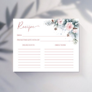 Pinos nevados de invierno tarjeta de receta de duc