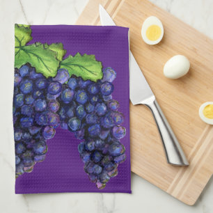 Pinot Vino Rojo Uvas Cocina Toalla Decoración Art