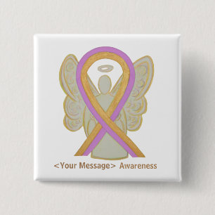Pins de botón Angel de la cinta de opciones rosa y