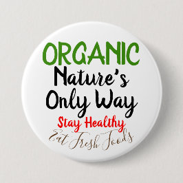 Pins de botón de redondeo de alimentos frescos org